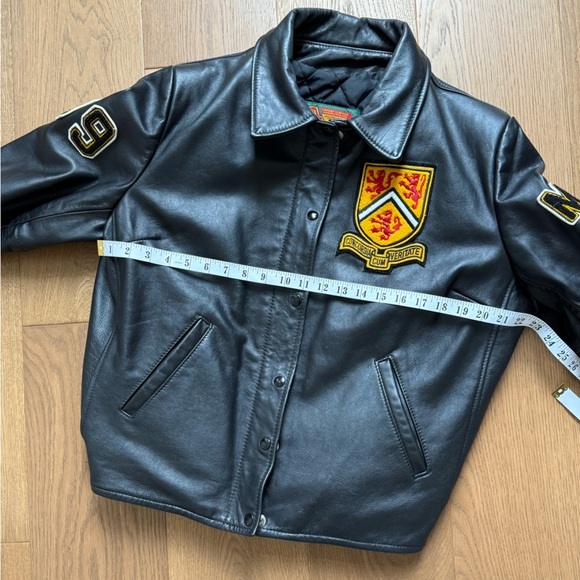 University of Waterloo 1999 Vintage Letterman Ladies Jacket - Black Leather - M - Picture 11 of 12